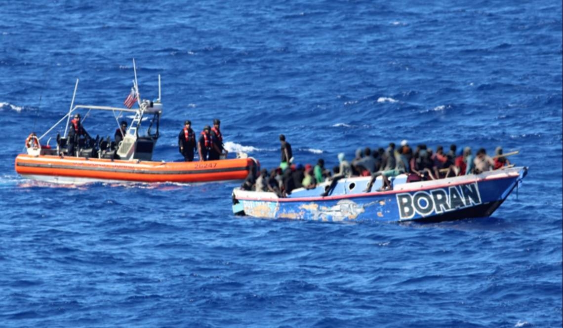 Coast Guard intercepts a migrant boat with nearly 100 people from Haiti on board
