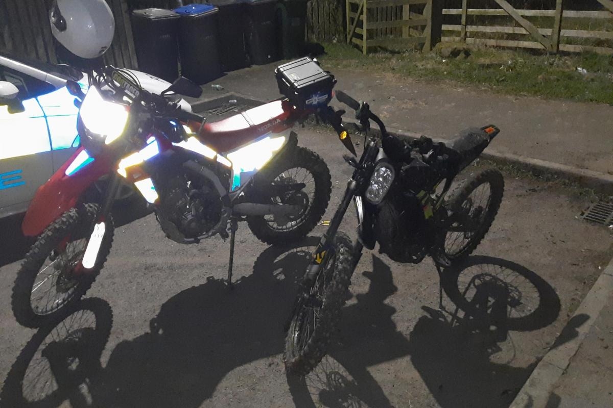 Police detain motorbike rider after he gets stuck in mud