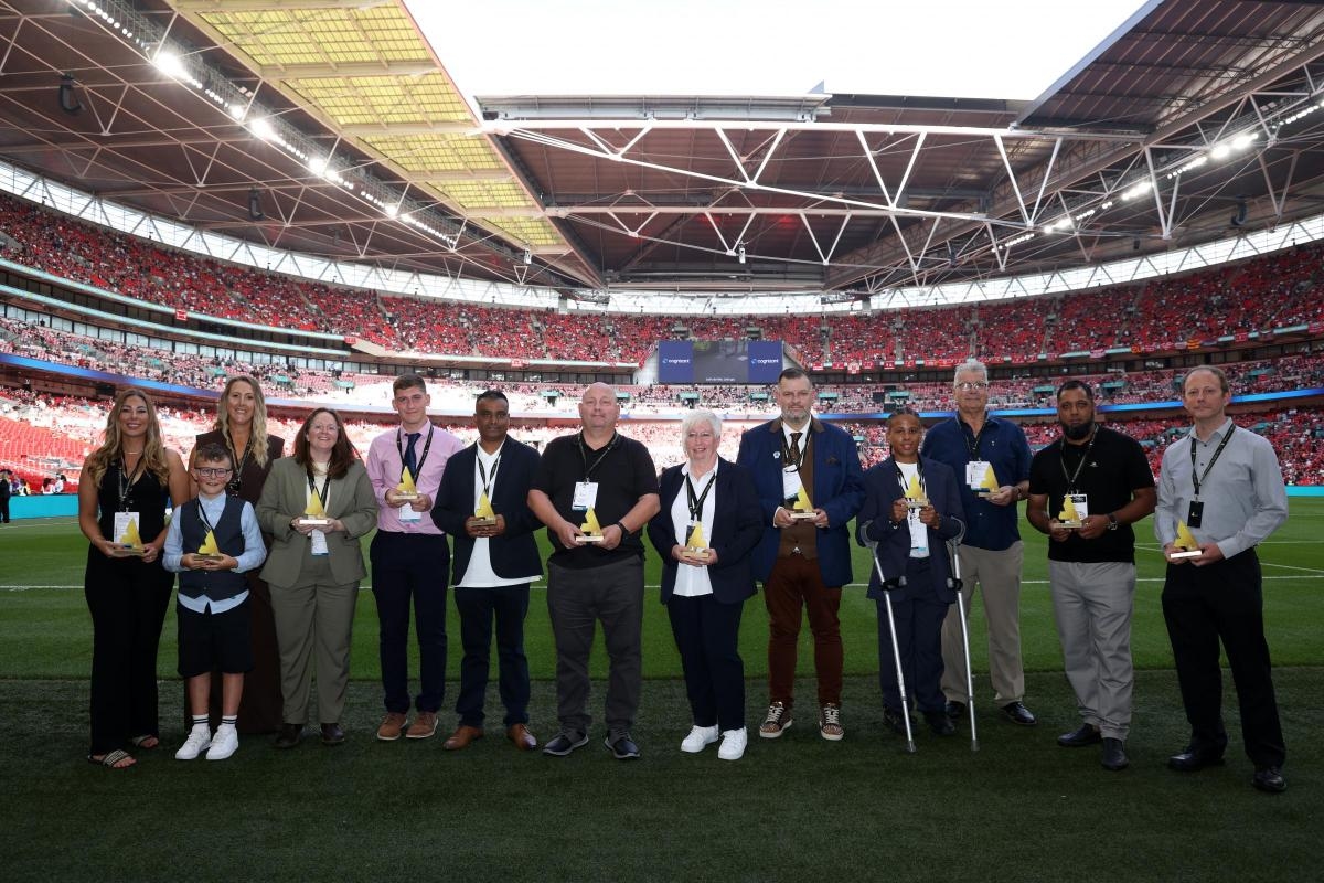 Bradford coach takes home prestigious grassroots award from Wembley Stadium