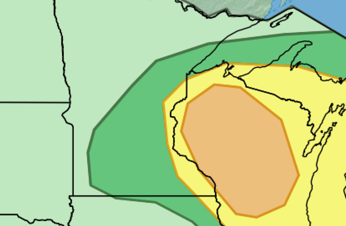Bullseye for severe storms Thursday moves closer to the Twin Cities