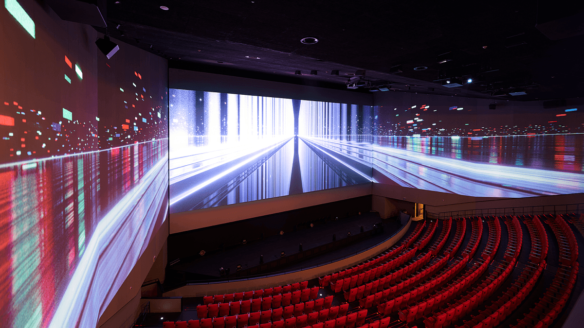 A 270-degree movie screen that wraps around the walls has opened in Shakopee
