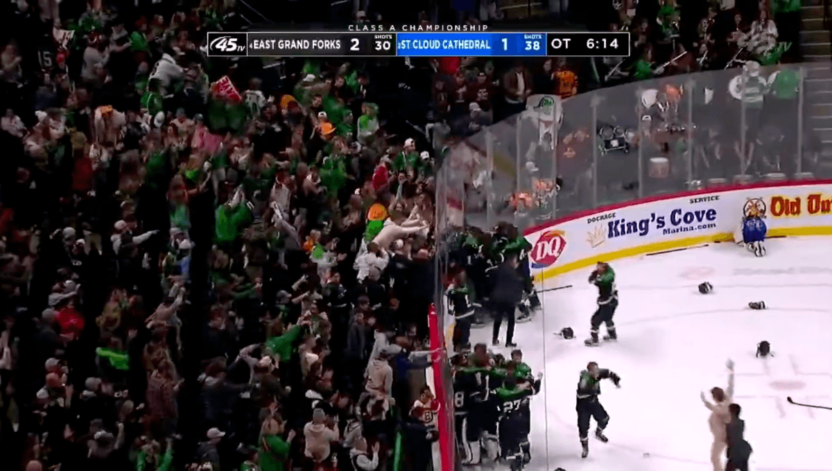 East Grand Forks beats St. Cloud Cathedral in OT for Minnesota 1A state hockey title