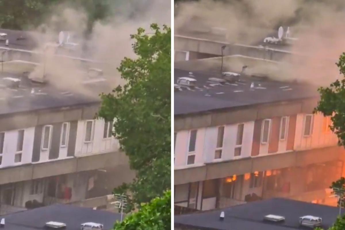 Shocking moment flat EXPLODES into flames sending smoke pouring over Erith