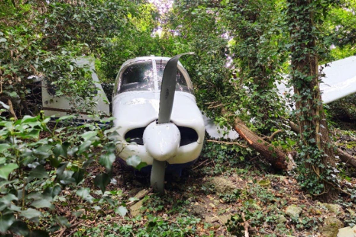 Kent plane skids off runway and crosses road - as pilot, 79, comes out unharmed
