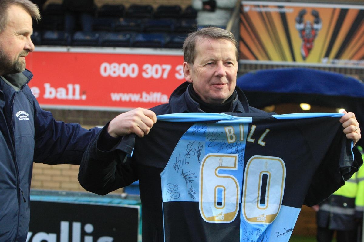 Flag of Wycombe Wanderers fan Bill Turnbull could be unfurled at Adams Park