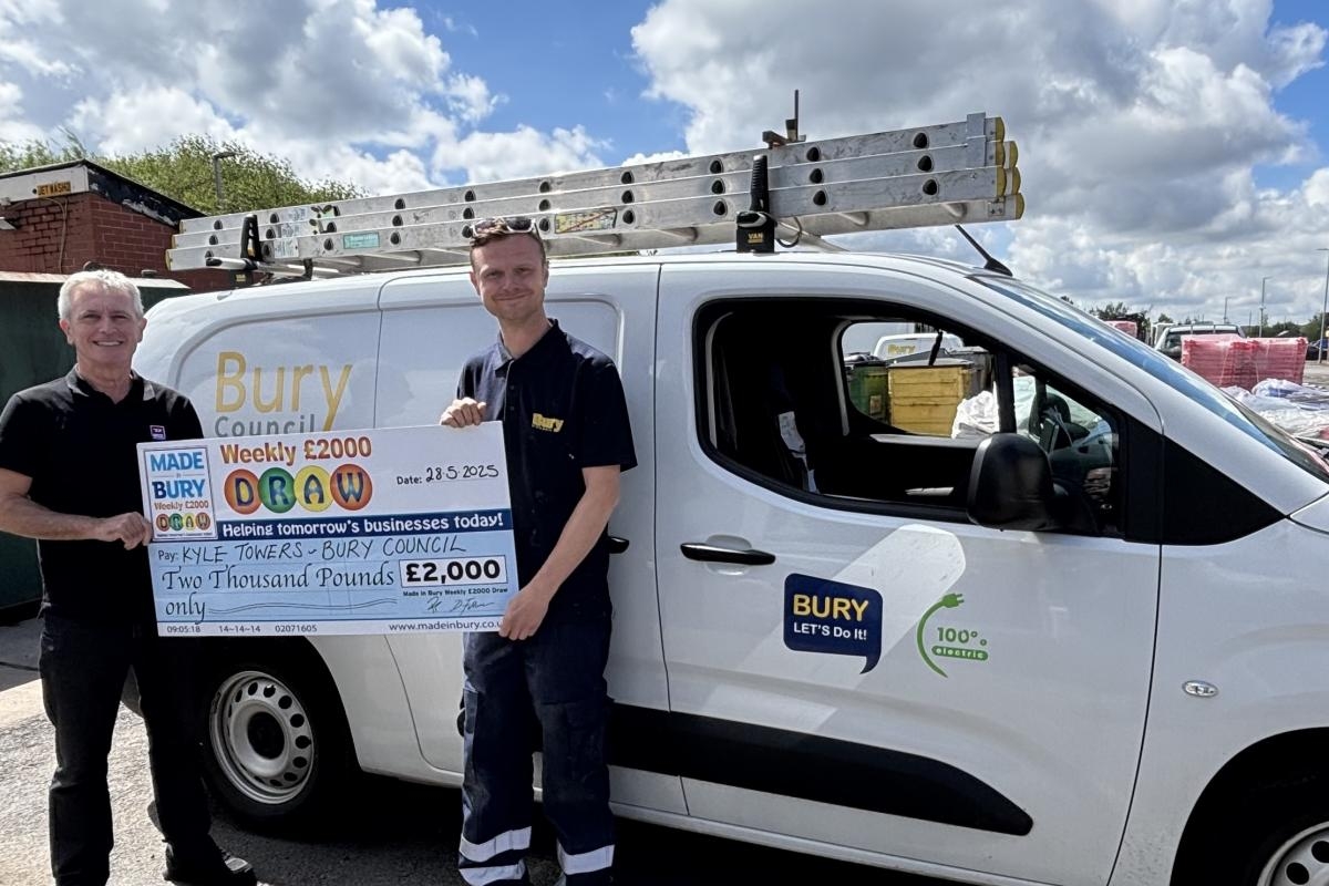 Plumbing and heating engineer wins Made in Bury draw