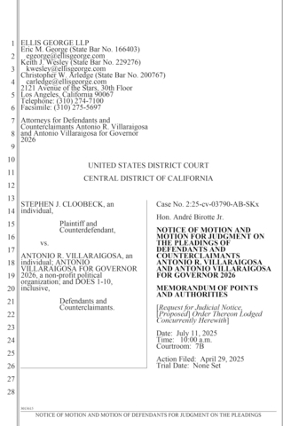 Ellis George LLP: Proven Problem Solver, Gubernatorial Candidate Villaraigosa Stands on First Amendment to Fight Trademark Suit by Political Rival
