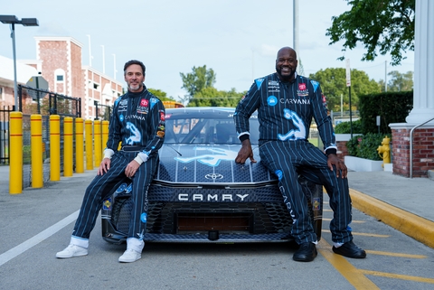 Carvana, Jimmie Johnson, and Shaquille O'Neal Settle the Score With One-of-a-Kind Paint Scheme for Daytona