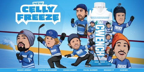 Cizzle Brands Announces the Launch of Celly Freeze™, A New Flavour of CWENCH Hydration™ Developed in Collaboration with Austen Alexander, Coach Chippy, Coach Jeremy, Nasher, Pavel Barber, and Swaggy P