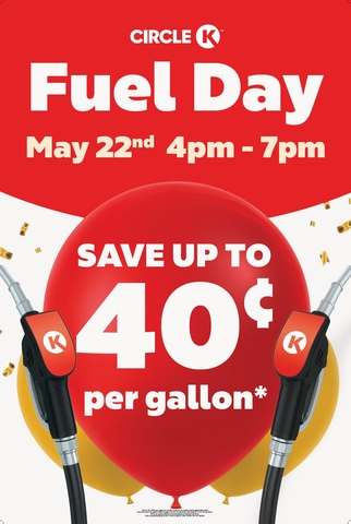 Circle K 'Fuel Day' is Back; Save up to 40 Cents Off per Gallon on May 22