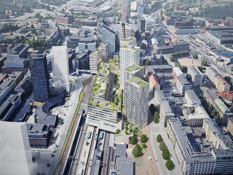 New Master Plan for Tampere's Station District by Studio Libeskind Connects Award-Winning Arena to City Centre