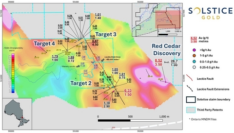 Solstice Gold Makes New Discovery Intersecting 8.52 g/t Au over 3.5m at the Strathy Gold Project in NE Ontario