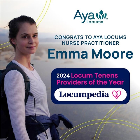 Aya Locums' Nurse Practitioner Named "2024 Locum Tenens Providers of the Year" by Locumpedia