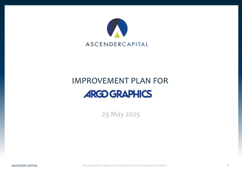 Ascender Capital Calls for Improved Capital Allocation Policy at Argo Graphics Inc (7595)