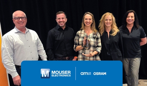 Mouser Electronics Receives 2024 Americas Titan Award for Digital POS by ams OSRAM