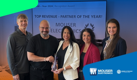 NEUTRIK America's Top Revenue Award Goes to Mouser Electronics for Third Year