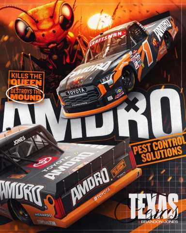 AMDRO® Pest Control Solutions Teams Up with Brandon Jones for NASCAR CRAFTSMAN® Truck Series at Texas Motor Speedway