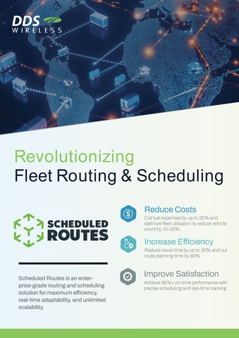 DDS Wireless Launches Scheduled Routes: A Powerful Routing & Scheduling Optimization Solution
