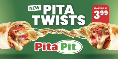 Pita Pit Launches Pita Twists, Snack-Sized Pitas for Only $3.99, Available for a Limited Time at All Locations Across Canada