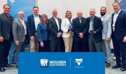 Vishay Intertechnology Honors Mouser Electronics for Fourth Consecutive Year with Top Distribution Awards
