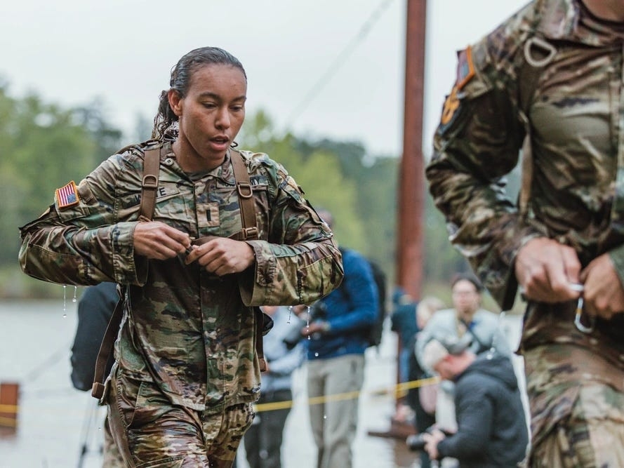 1st Lt. Gabrielle White is the first woman to finish the Best Ranger Competition. See what she endured in the grueling 3-day event.
