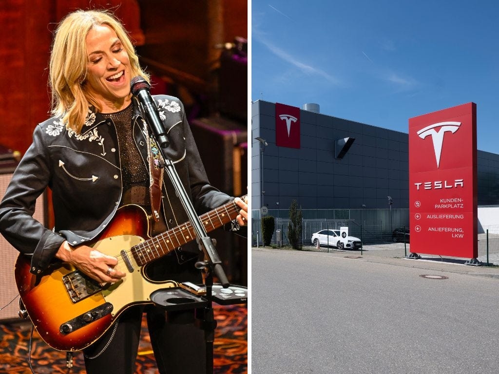 Sheryl Crow says an armed man got into her barn after she shared a video of her Tesla being towed away