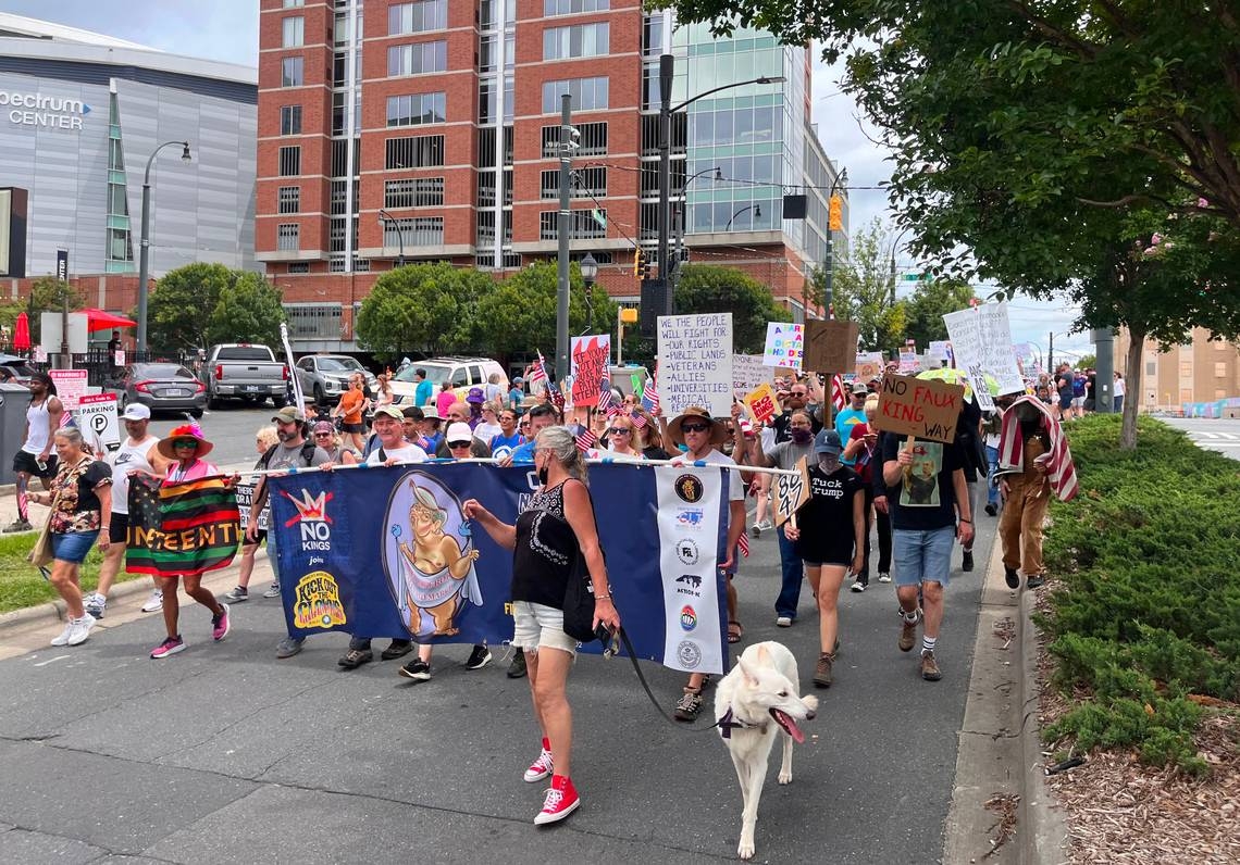 Charlotte ‘No Kings' march packed with anti-Trump chants, signs, boisterous crowds