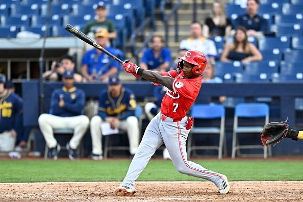 Reds OF prospect Carlos Jorge carted off field after crashing into wall on catch in Dayton