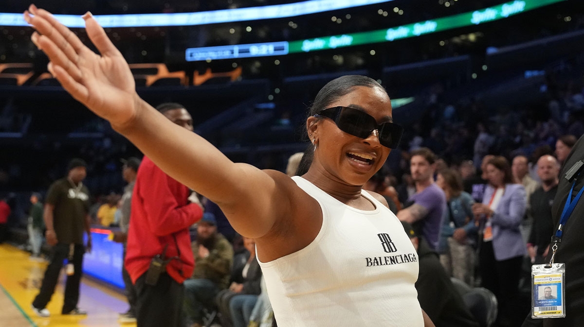 2-time Olympian Jordan Chiles shows up courtside for Valkyries-Sparks OT thriller