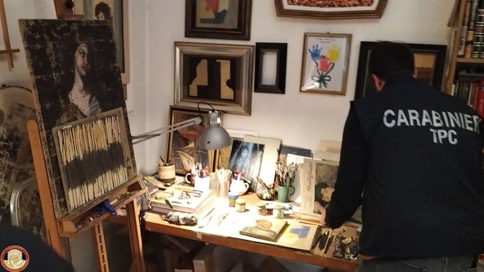 Police raided a forger's workshop in Rome. They found dozens of pieces, including fake Picassos and Rembrandts