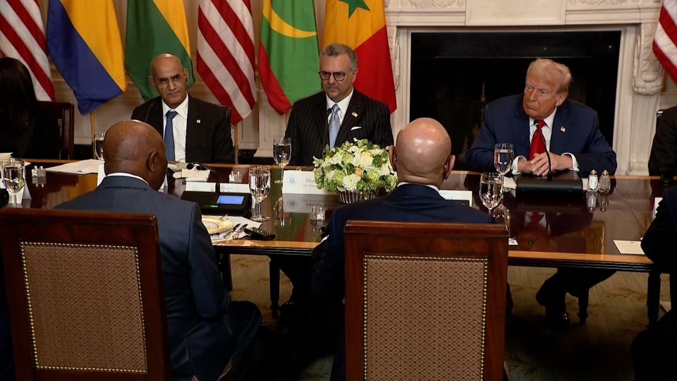 Trump praises ‘good English' of Liberian president, prompting criticism across Africa