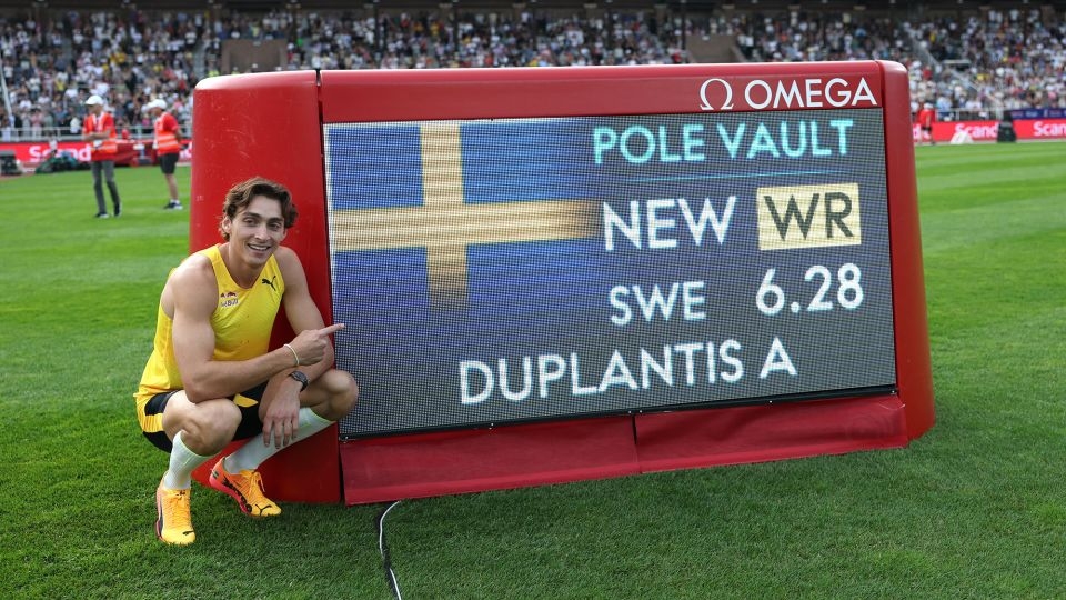 Mondo Duplantis ‘full to the brim' after breaking pole vault world record for 12th time