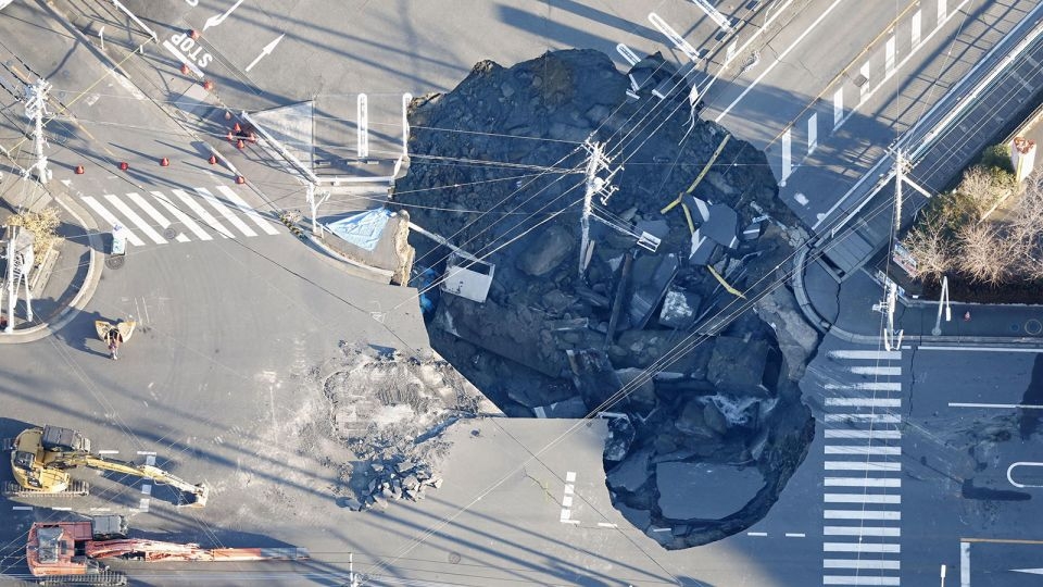 A sinkhole swallowed a truck driver in Japan. It's expanding and residents are worried