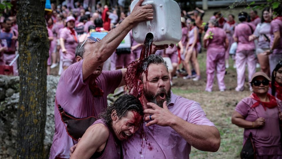 The Spanish town where locals soak each other with wine