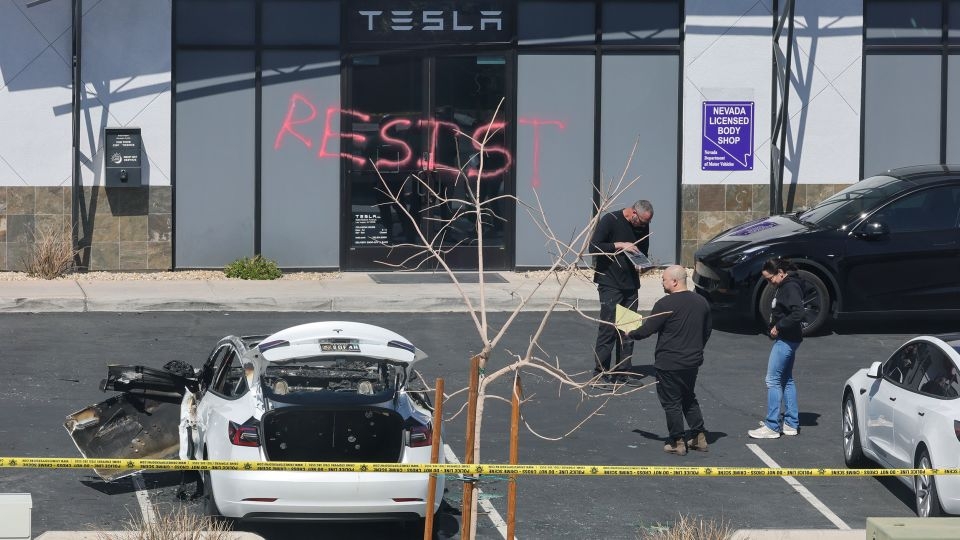 Tesla vandals are terrorists, according to President Trump