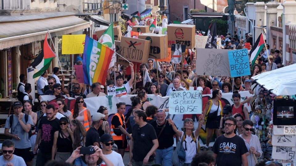 Bezos wedding protesters demand the billionaire ‘get out of our lagoon'