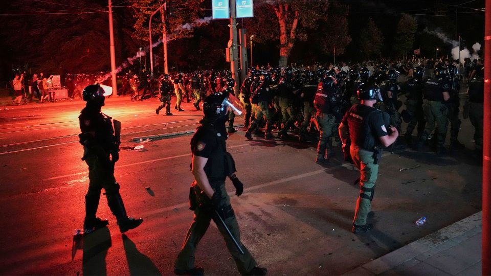 Police clash with anti-government protesters calling for early elections in Serbia