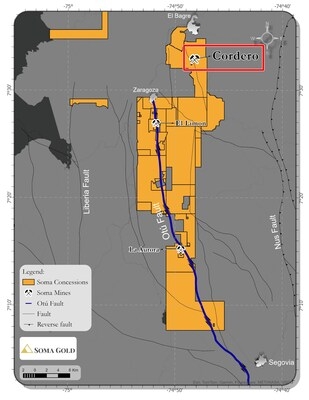 SOMA GOLD INTERSECTS VENUS GAP VEIN AT DEPTH WITH 7.5 g/t Au OVER 6.0 m, EXTENDING ZONE BY 135 m