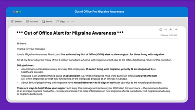 Uniting for Migraine Awareness: Second Year of Out of Office for Migraine Awareness Educates Canadian Workplaces