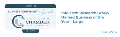 Info-Tech Research Group Wins Business of the Year - Large at 2025 London Chamber of Commerce Business Achievement Awards