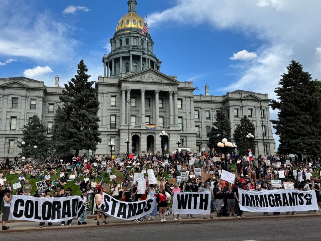 Demonstrators rally at Colorado Capitol in second day of anti-ICE protests