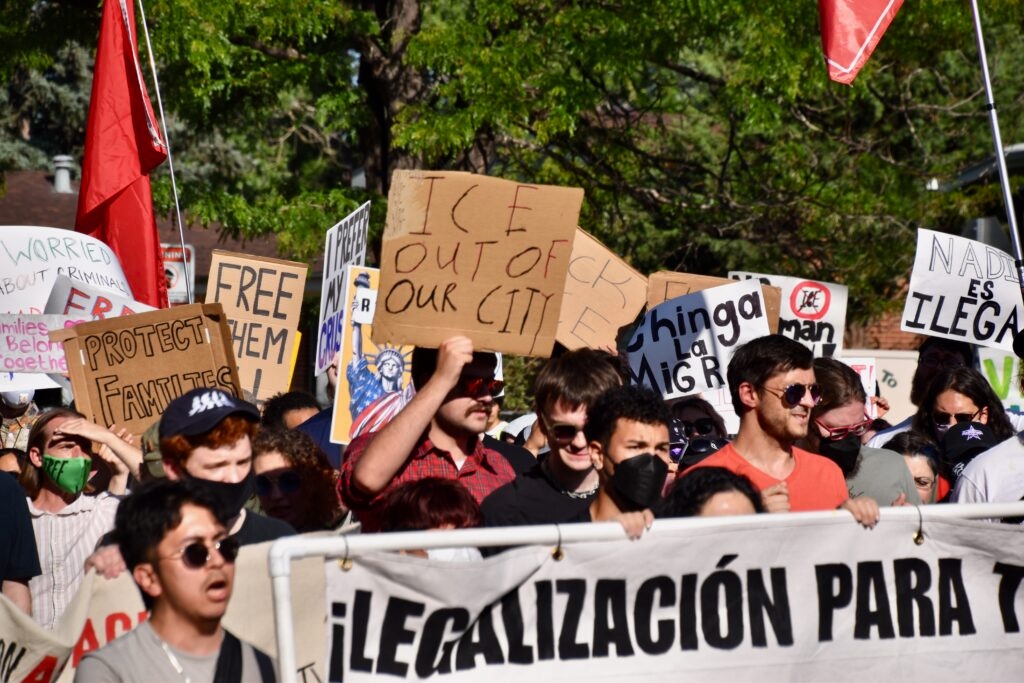 Coloradans march to Aurora ICE facility to show solidarity with L.A. protests