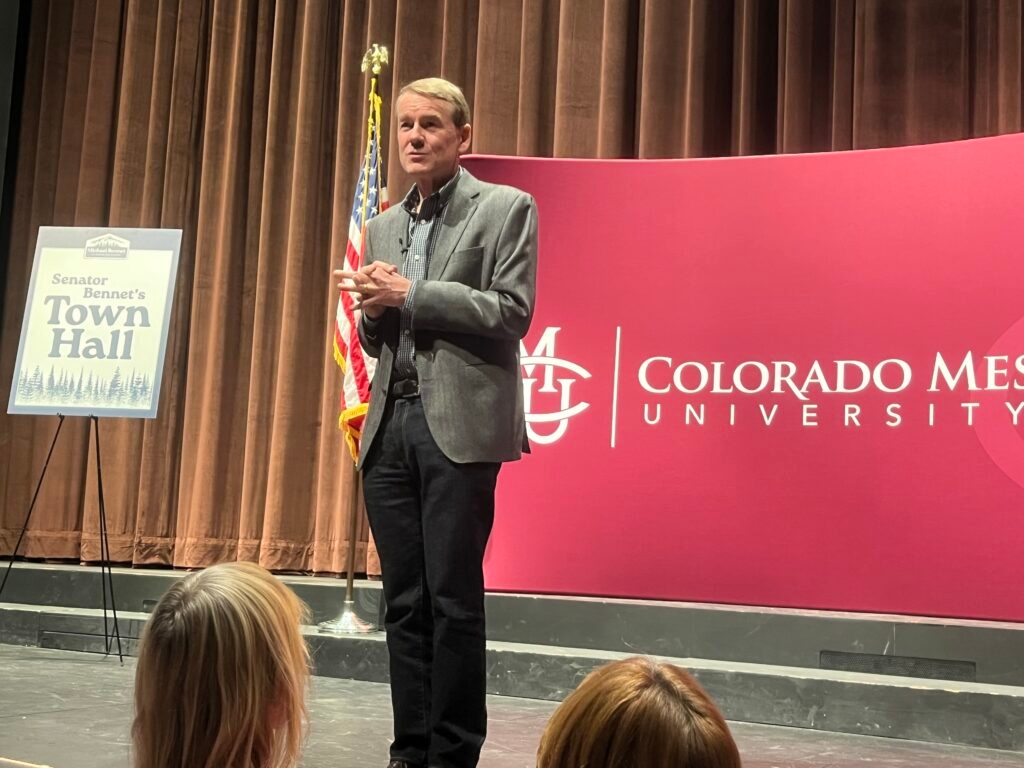 Sen. Bennet during town hall asked repeatedly why Democrats aren't doing more to combat Trump