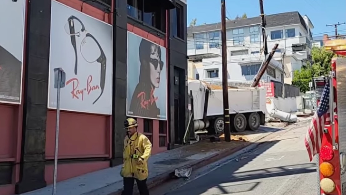 Dump Truck Crashes Into Whisky a Go Go Prior to Boy Hits Car Concert