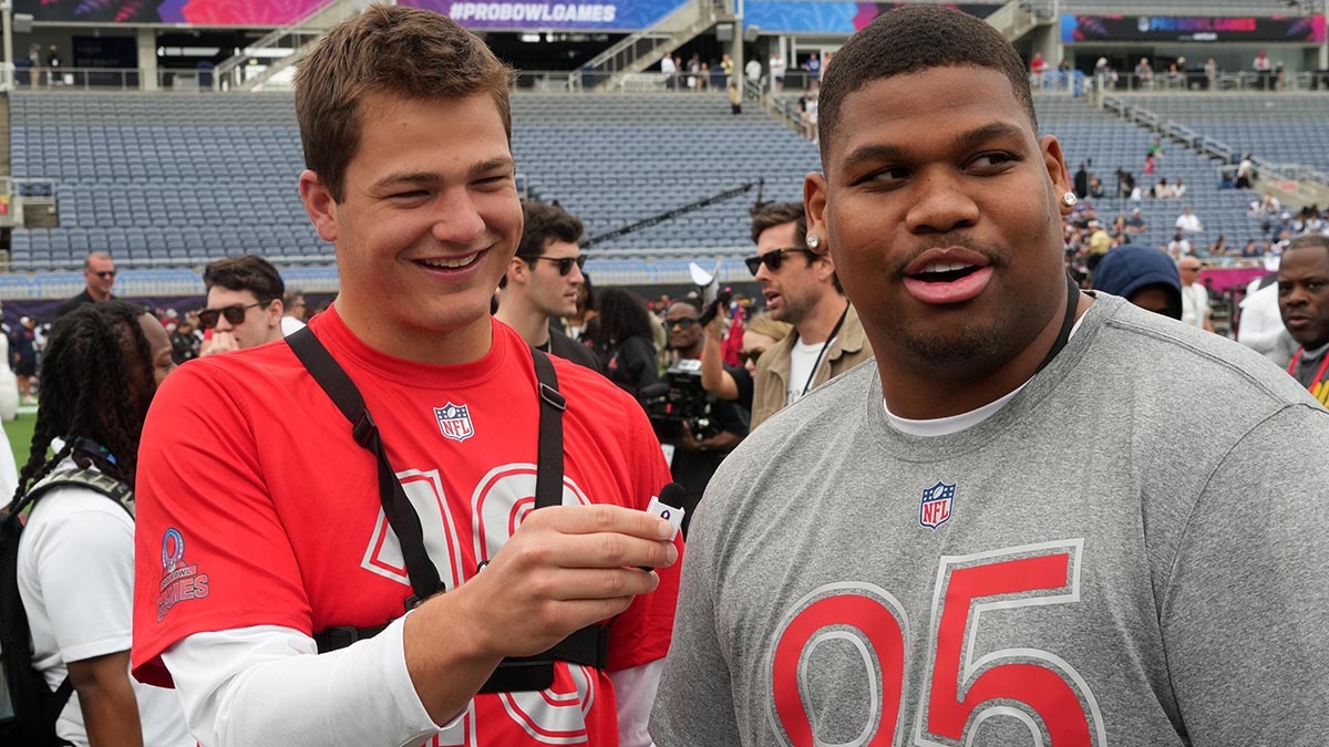 Van Noy describes what Drake Maye was like with players at Pro Bowl