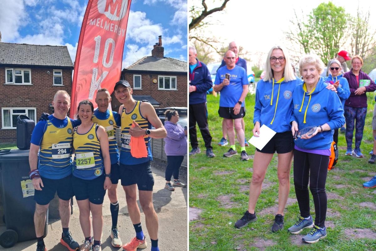 Harriers compete in 10k races and celebrate press officer's service