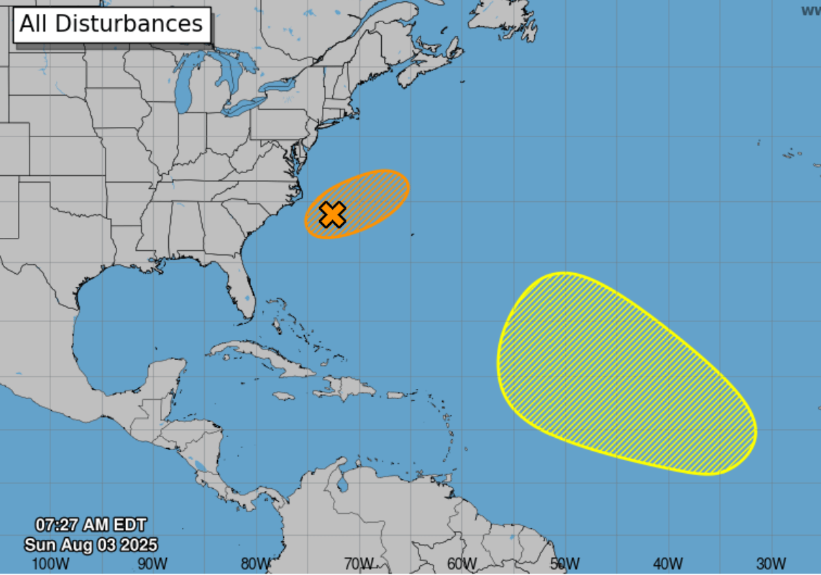Hurricane Center tracking Invest 95L off North Carolina coast and a large tropical wave