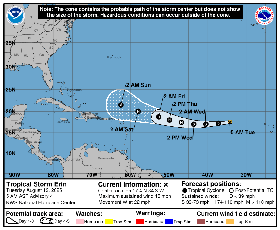 Will Tropical Storm Erin impact Daytona, Flagler? See the latest on strengthening storm