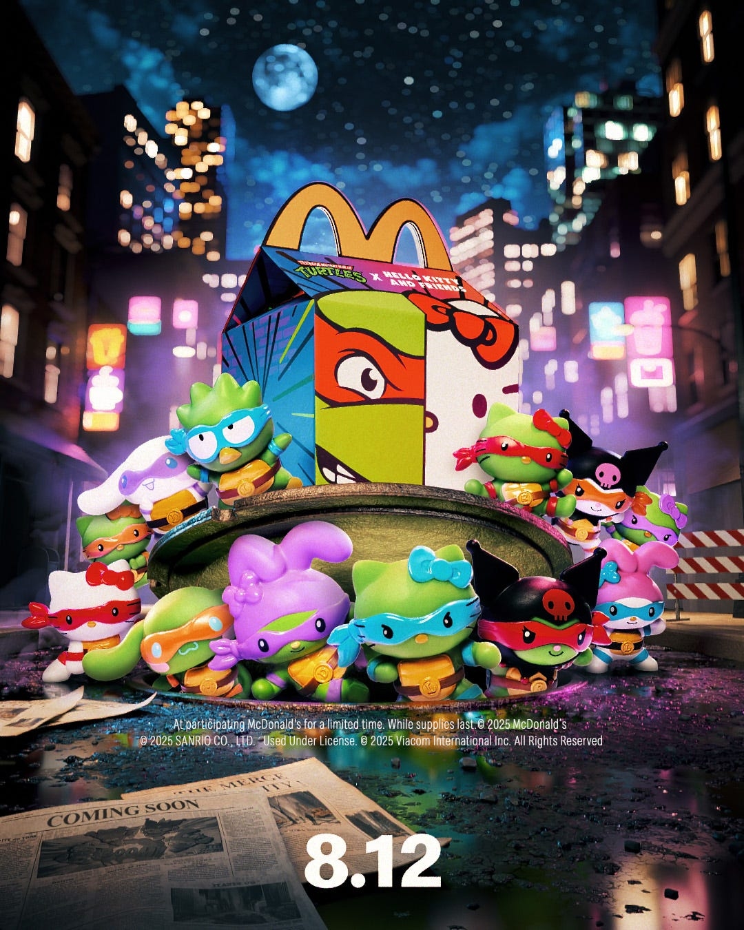 McDonald's TMNT x Hello Kitty Happy Meal drops. See inside, toys, where to get in DE, PA