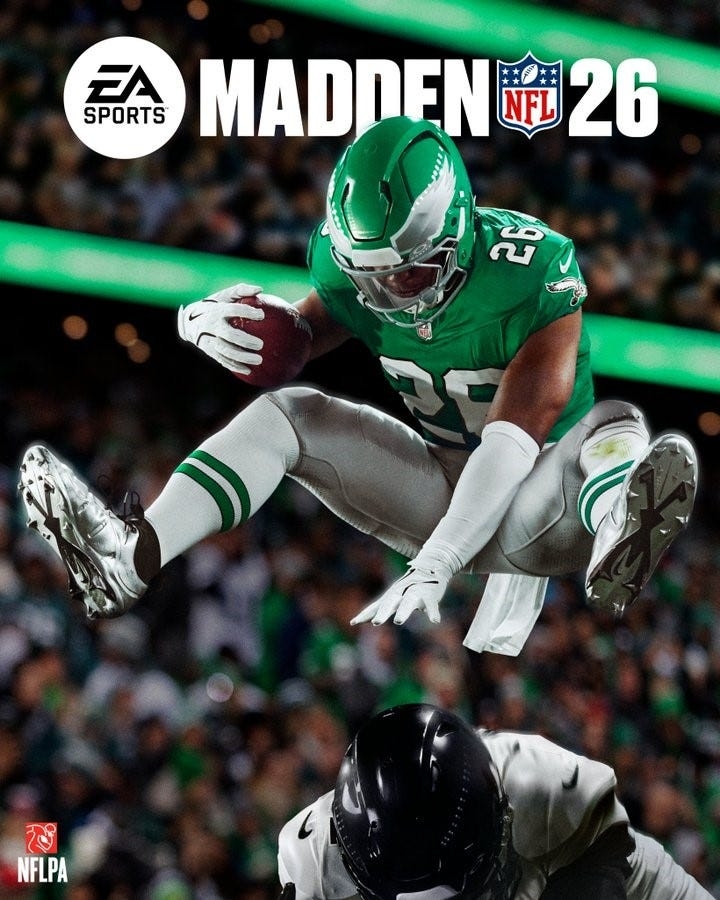 Eagles' Saquon Barkley and his backwards hurdle to be on Madden NFL 2026 cover